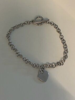 ✨3x$24✨Y2K Silver Heart Charm Toggle Chain Bracelet
